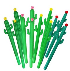 12pcs Cactus Shape Gel Ink Writing Pens 0.5 mm Black Ink Fun Kawaii Pens Bulk…