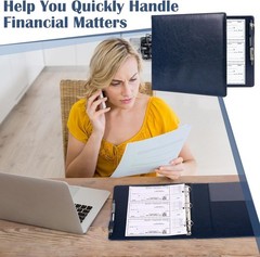 3-Ring Check Binder 1″ D-Ring 9″ X 11.25″ Checkbook Holder for 300 Checks