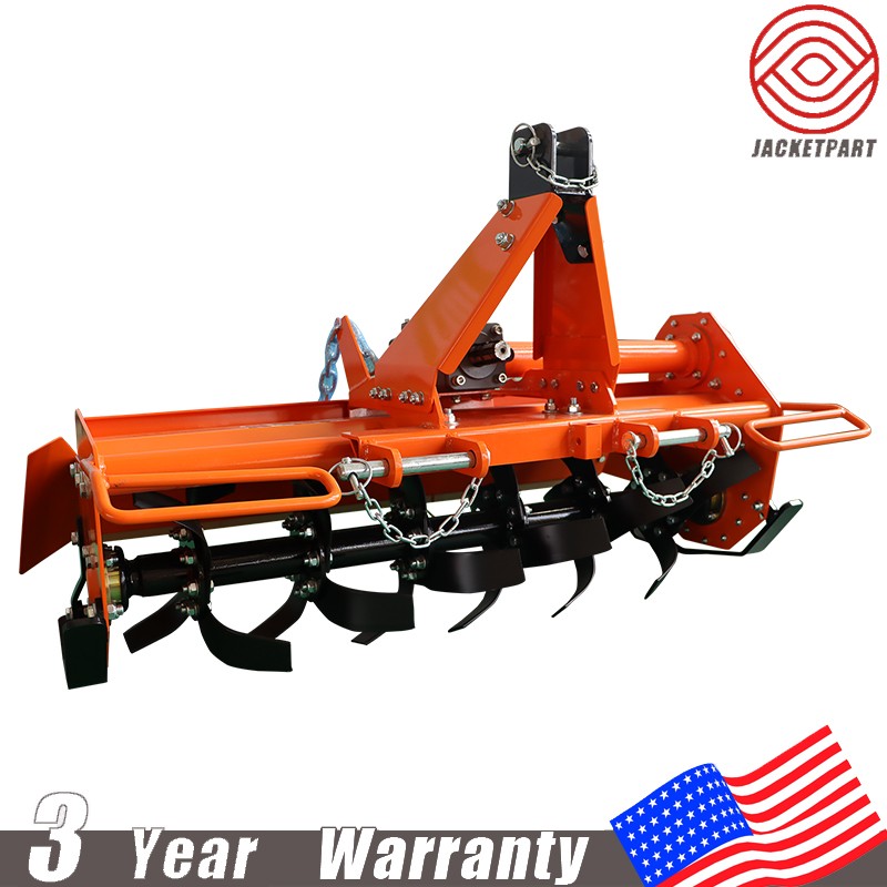 3 Point 45″ Rotary Tiller Attachment Fits Cat 1 Tractor PTO Driven Work 5″ Deep