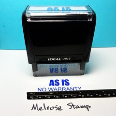 As Is No Warranty Rubber Stamp Blue Ink Self Inking Ideal 4913