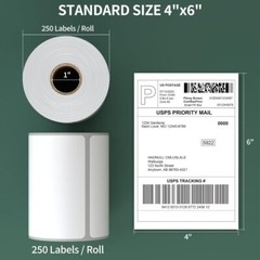 4″x 6″ Perforated Direct Thermal Labels Commercial 250/Roll for Thermal Printer