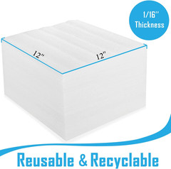 100 Pack Foam Sheets, 12″ X 12″, 1/16″ Thickness, Foam Wrap Cushioning Material