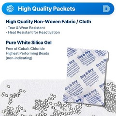 20 Packets 50 Gram Silica Gel Packets Desiccants Rechargeable Moisture Absorber