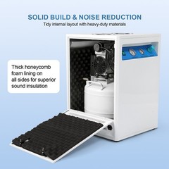 Dental Silent Air Compressor 40L 800W Soundproof Box w/ Wheels 155L/min GA-02X