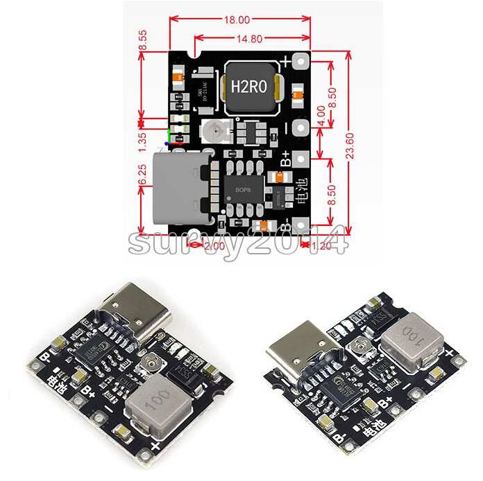 Lithium Li-ion 18650 3.7V 4.2V Battery Charger Board DC-DC Step Up Boost Module