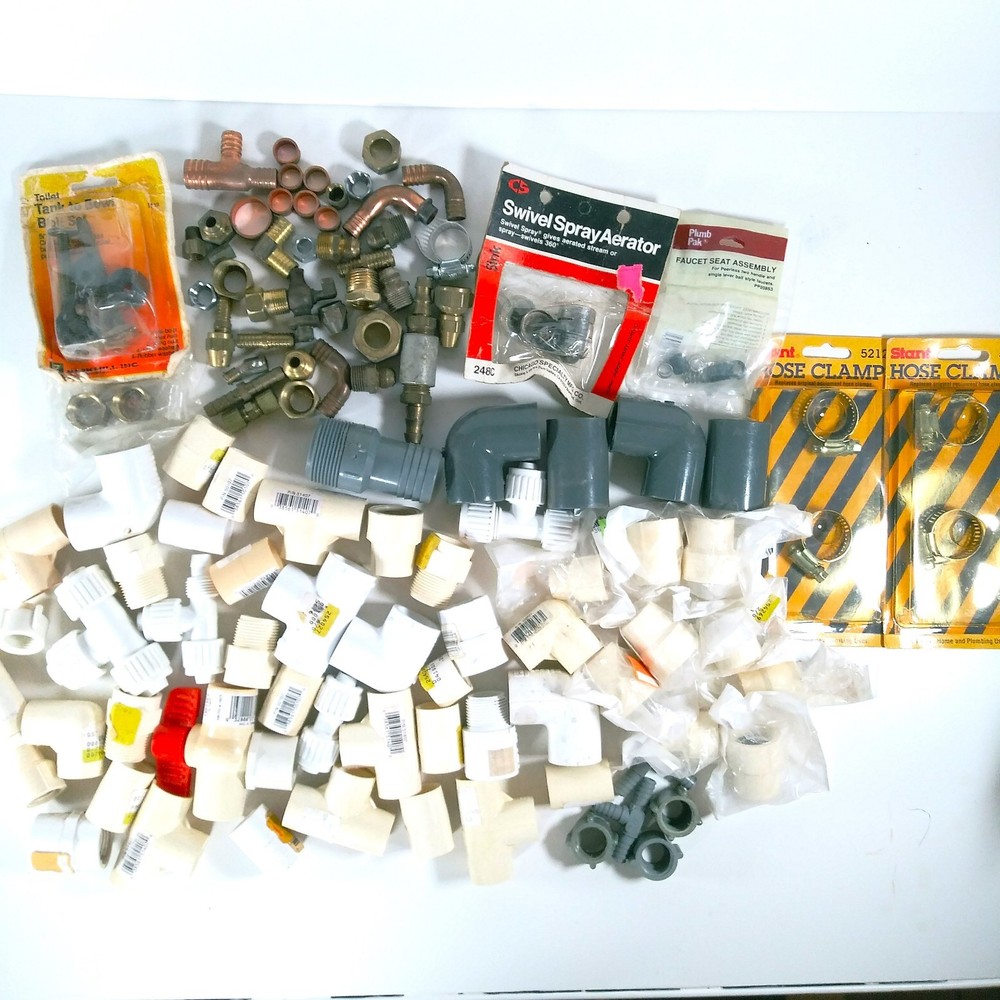 PVC/Metal Plumbing Fittings Lot DIY Handyman Plumber New Open Box