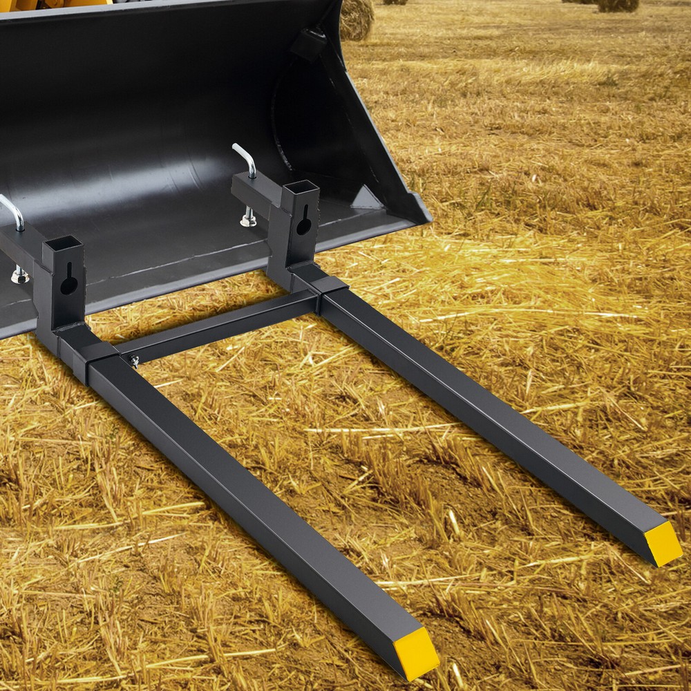 VEVOR Clamp on Pallet Forks 2000lbs Tractor Forks 60″ Adjustable Bucket Forks