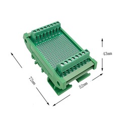 5cm x 7cm Double Side Prototype PCB Universal Test Board with Din Rail Mounted