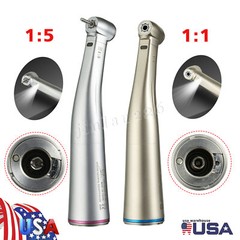 FDA Dental 1:5 1:1 Electric Fiber Optic LED Contra Angle Handpiece Fits NSK KaV