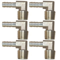 2PC 3/8 HOSE BARB ELBOW X 3/8 MALE NPT Brass Pipe Fitting Gas Fuel Water US #Y