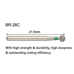 Dental Burs Diamond FG Ball Round Bur BR-28C Coarse Grit Green for High Speed