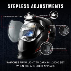 TRQWH Auto-Darkening Welding Mask, 1/20000s Response, Shade 9-13