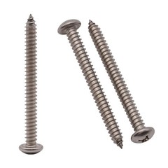 10 x 2-1/2 40 Pack Stainless Steel Phillips Pan Head Wood Screws, Stainless
