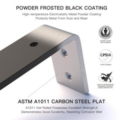 4 Pack 10 Inch Floating L Shelf Brackets for DIY,1/5 Inch Thick Heavy Duty Metal