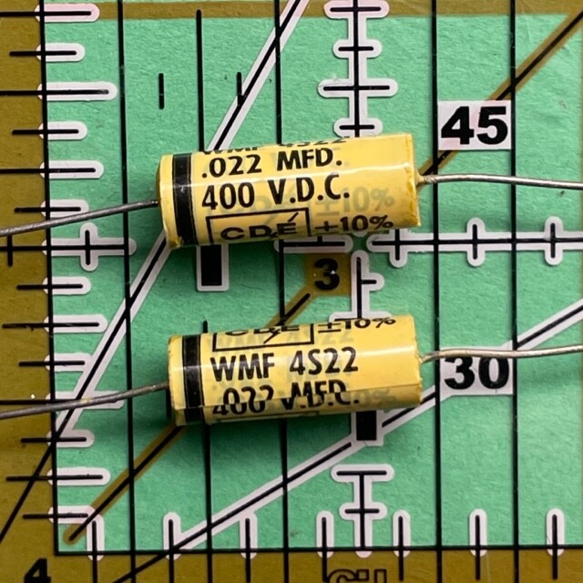 .022uF 400v Cornell Dubilier Film Axial Capacitor WMF4S22K 10% Audio Tube 4pcs
