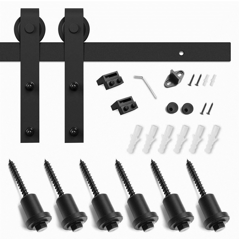 SDH-0066-21-BK Smart Standard Black Barn Door Hardware Kit