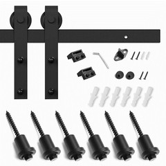 SDH-0066-21-BK Smart Standard Black Barn Door Hardware Kit