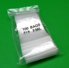 3″ x 5″ Reclosable Bag 100 Clear 2mil Resealable Poly Bags 3×5 2 Mil
