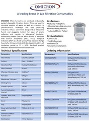 48/Pack OMICRON® MONITOR 100, 47mm, 0.45 µm CN Gridded(WHT/BLK) w/ pad, STERILE
