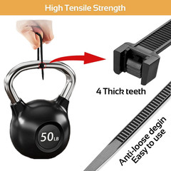 5000Pcs 8Inch Black Cable Tie,Nylon Zip Ties,Industrial Grade,50 Pounds Tensile