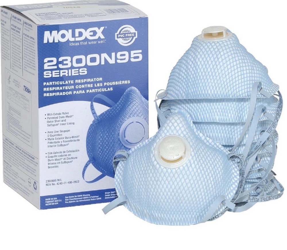 Moldex 2300 N95 Particulate Respirator Mask W/Valve 6 Boxes 60 Masks Exp 02 2024