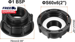 IBC Tote Adapter 60Mm Coarse Thread 1 Female Outlet 275-330 Gallon Drain Plug