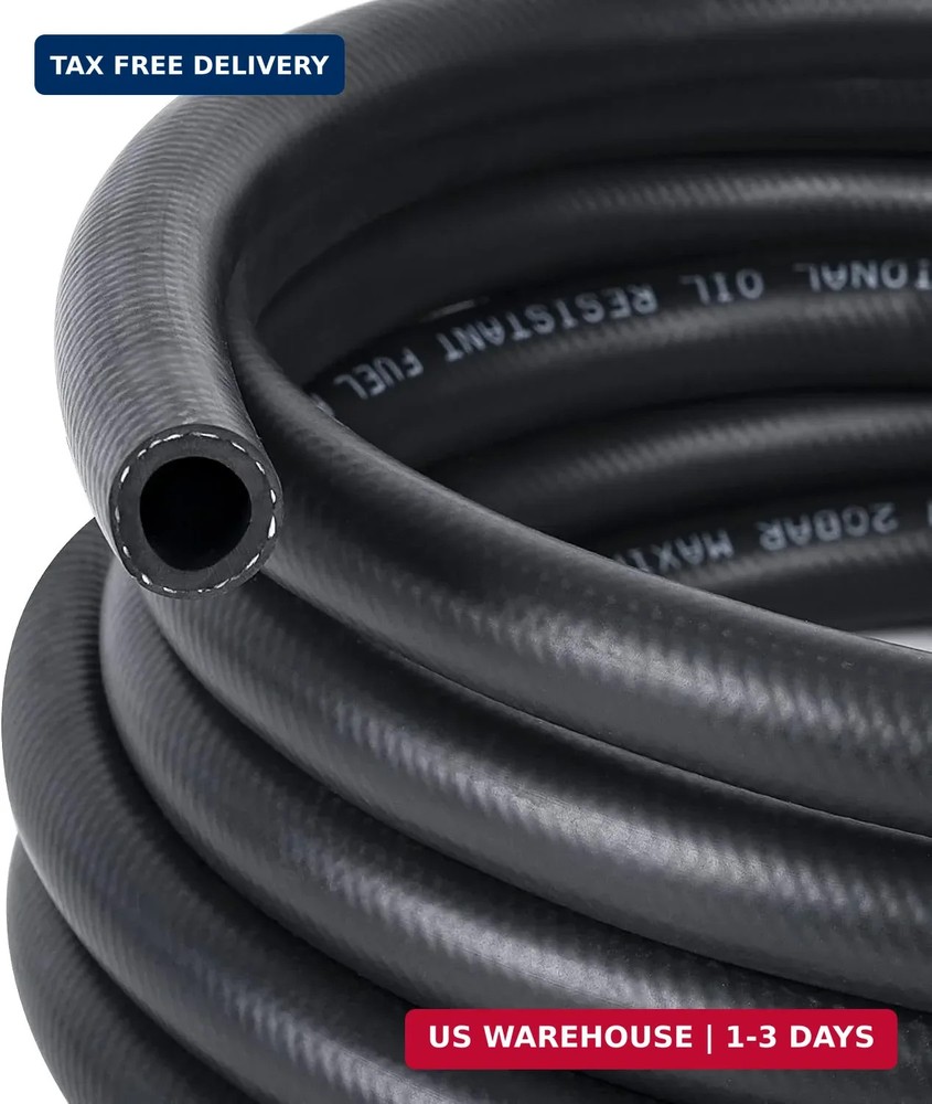 1/2 Inch (12mm) ID Fuel Line Hose 16.4FT NBR Rubber Push Lock Hose High Pressure