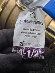 Homewerks 116-6-112-112: 1-1/2 in. Press x 1-1/2 in. Press Lead Free Brass Ball
