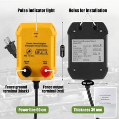 Electric Fence 2 Mile 110VAC 0.15 Joule Plug In Aluminum Wire Insulators Animals