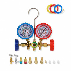 AC Gauge Set, 3-Way AC Manifold Gauge Set for R134A R410A R404A R22 Refrigerant