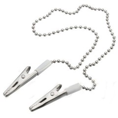 10 Pcs Premium Dental Bibs Clip Napkin Holders Metal White Chain Crocodile