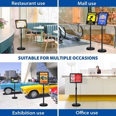 Adjustable 4-Pack 8.5×11 Inch Sign Holders – Floor Stand for Indoor/Outdoor Use