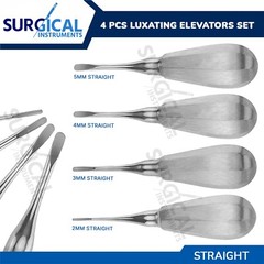 4 Pcs Luxating Straight Elevators Set Dental Instruments Stainless German Grade