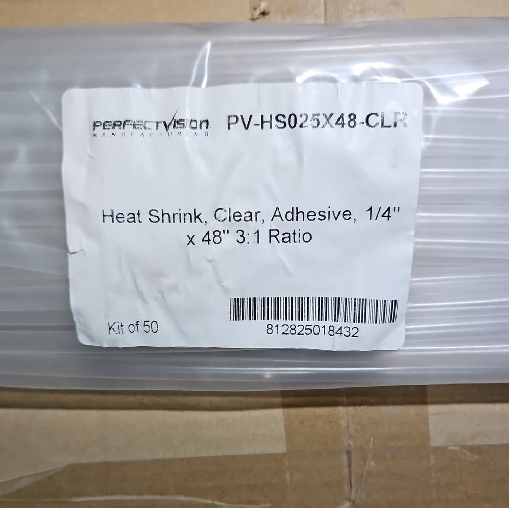 Perfect Vision Heat Shrink Tubing PV-HS025X48-CLR, 1/4″ x 48″, 3:1 Clear (50)