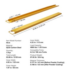VEVOR Pallet Fork Extensions Forklift Extensions 84″ x 4.5″ Heavy Duty Steel