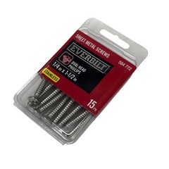 Sheet Metal Screws 1/4 in x 1-1/2 in Stainless Oval Head Phillips Drive 15 Pack
