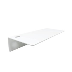 Small 9 inch Floating Metal Wall Shelf (3M Adhesive or Screws), White