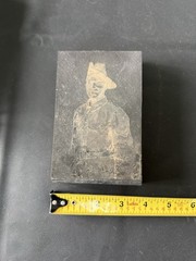 Vintage Letterpress Printing Block Cowboy Western Zinc Plate Wood
