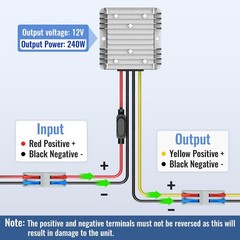 DIY 240W 20A Voltage Reducer ，DC 17-55V to 12V Step Down Converter Regulator