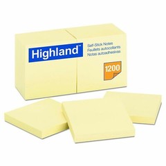 Post it notes 3 X 3 Yellow 100 Sheet Pack of 12 Pads-Highland Brand 6549yw 12pk