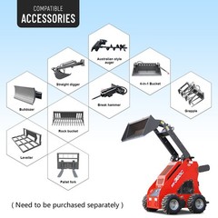 HUAYEE FREE SHIPPING New Mini Skid Steer Loader 13.5hp B&S Gas EPA Engine