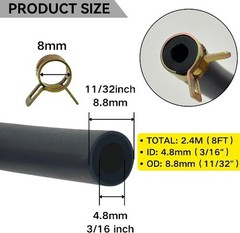 3/16 inch ID Fuel Hose Line for Small Engines Mini Bike ATV Gene Size: 3/16 ID