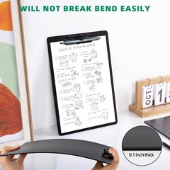 6 PCS Black Plastic Clipboard Pen Holder Low Profile Clip A4 Letter 8.5×11 In