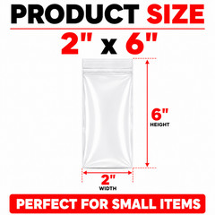 Clear Reclosable Bags 2″ x 6″ 4 Mil Heavy Duty Zip Lock Storage Bags