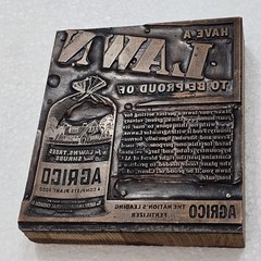 Vintage Letter Press Block Stamp Ink Print Type Advertising Wood Copper LAWN Bag