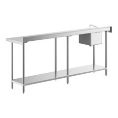 24″W x 76″L Stainless Steel Commercial Restaurant Work Table with Sink on Left