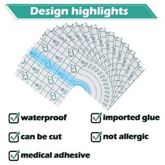 150 Pieces Stretch Adhesive 3.1×3.1 Inch (Pack of 150), As Picture Shown