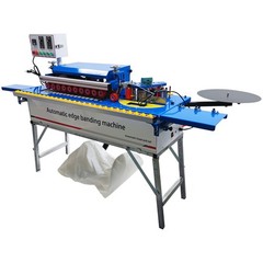 Woodworking Edge Bander for Curve Straight Line Edge Banding W/Dust Device,Stand