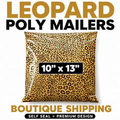 Leopard Poly Mailers 10×13 Designer Shipping Bags Self Seal Cute