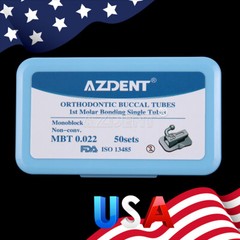 AZDENT 50set Dental Orthodontic Monoblock Buccal Tube MBT Roth 022 1st 2nd Molar
